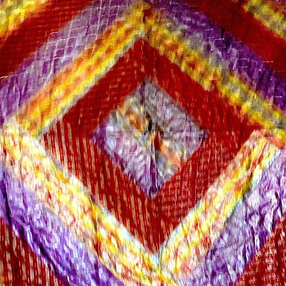 vintage euc cashmere & silk antique silk multilayered thick gold leaf oversized! - Picture 11 of 17